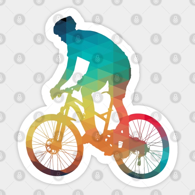 Rainbow bike man Sticker by AdiDsgn